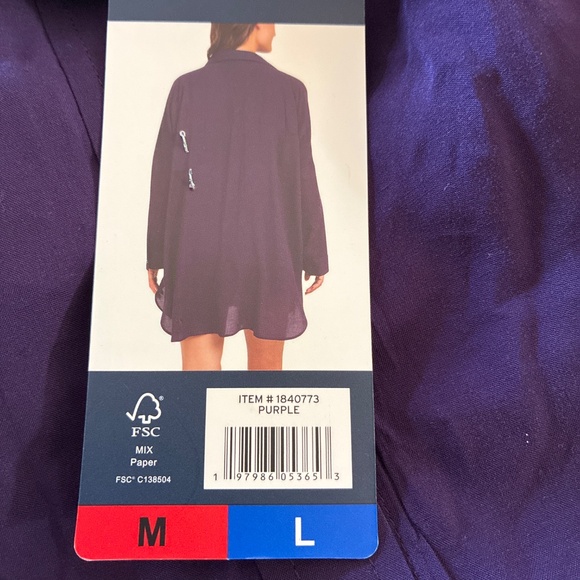 Lands End Tunic Length Swim Cover Up - Picture 4 of 5